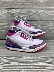 Nike Air Jordan 3 Retro PS Grape Purple Pink White 441141 500 Kids Youth 1Y