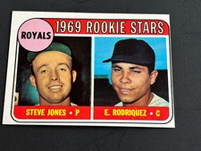 1969 Topps Baseball #49 Kansas City Royals Rookies Error EX+NM OC Rodriquez $25