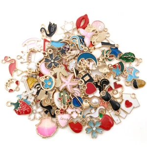 20/30/50Pcs Mixed Enamel Charms Pendants For Jewelry Making Bracelet Neacklace - Picture 1 of 11