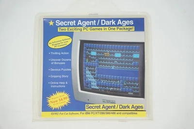 Secret Agent/Dark Ages 5.25" Floppy Disk 1992 Fat Cat Software IBM 286/386 - Image 1 of 3