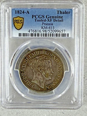 1823-A Thaler Prussia PCGS Genuine Tooled XF Detail #8P34 - Image 1 of 2