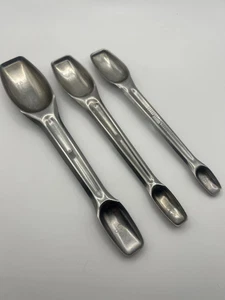 Vintage Foley Stainless Measuring Spoon Set Double Ended Snap Lock Nesting - Picture 1 of 10