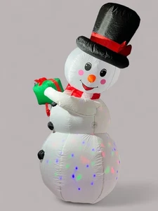 Christmas Inflatable Snowman w/ Rotating LED Lights Yard Decor 6ft Self Inflatin - Picture 1 of 8