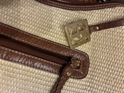 Giani Bernini Straw And Leather purse - Image 1 of 4