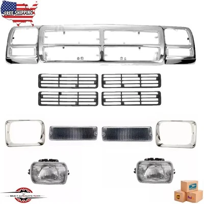 Fits 1992 1993 DODGE D150 D250 D350 Grille Headlamp Door Signal Lamp Assembly Foto 1 de 4