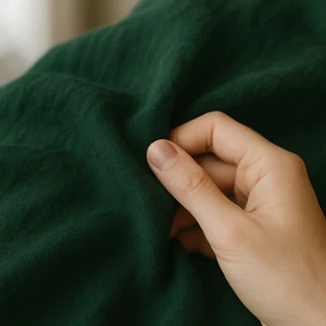Dark Green Linen Fabric by the Yard – Ideal for Garments, Curtains & Tablecloths - Picture 1 of 10