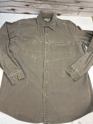 Camisa LL Bean Para Hombre Pana Con Botones Manga Larga Talla XL Alta Drab Oliva Foto 1 de 4