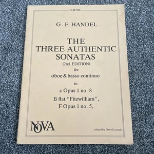G F Handel The Three Authentic sonatas for oboe and basso continuo in C B fl Z4 - Picture 1 of 12