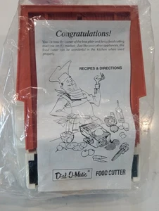 Cortador de alimentos Dial-O-Matic vintage años 70 1 hoja hecho en EE. UU. con manual original - Imagen 1 de 7