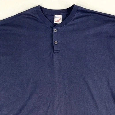 Camisa Henley Vintage Años 90 Puntada Única Para Hombre 2XL Hecha en EE. UU. Duke Camisetas Etiqueta Foto 1 de 4