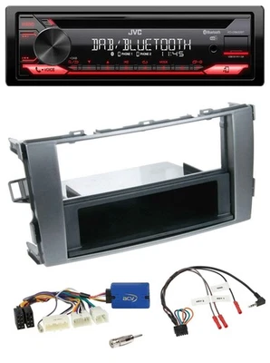 JVC CD DAB USB Bluetooth Lenkrad Autoradio für Toyota Auris 2011-2012 anthrazit- - Bild 1 von 4