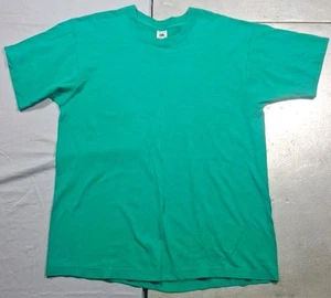 Vintage 90s Fruit Of The Loom Adult XL Single Stitch Blanko T-Shirt Grün - Bild 1 von 6