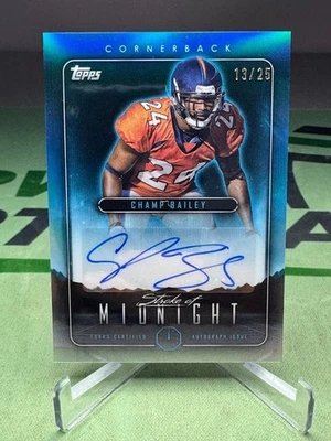 2024 Topps Midnight Champ Bailey Stroke of Midnight AUTO/25 - Denver Broncos Foto 1 de 2
