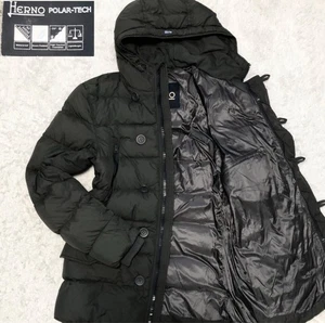 Chaqueta acolchada HERNO rara M65 chaqueta acolchada militar Polartec para hombre verde oscuro - Imagen 1 de 9