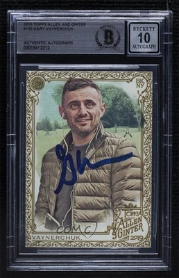 2019 Topps Allen & Ginter Hot Box Gary Vaynerchuk #155 BAS BGS Authentic Auto - Image 1 of 3