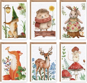 Waldtiere Blankokarten mit Umschlägen, 24 Stück Waldtiere Notizkarten B - Bild 1 von 12