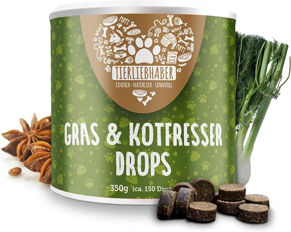 Gras- & Kotfressen Drops Für Hunde Bei Fressen Von Gras Beruhigt Den Magen Darm - Bild 1 von 4