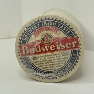 Vintage Budweiser Beer Round Coasters Double Sided Thick Paper Coasters Sleeve - Picture 1 of 3