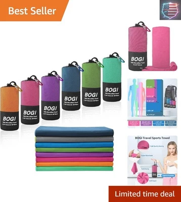 Toalla de microfibra suave y ligera para viajes, gimnasio y playa - rosa intenso 40''x20"" Foto 1 de 4