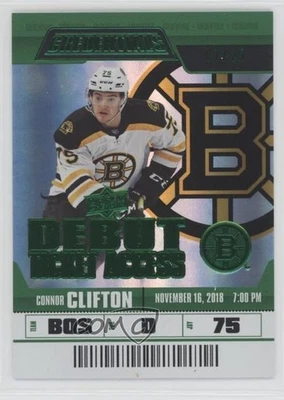 2019-20 Credentials Debut Ticket Access Green /25 Connor Clifton #123 Rookie RC - Image 1 of 2