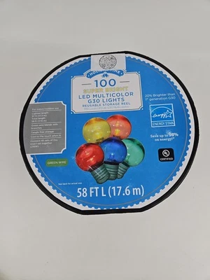 Holiday Time - 100 CUENTAS LUCES DE NAVIDAD LED SUPER BRILLANTES G30 MULTICOLOR Foto 1 de 4