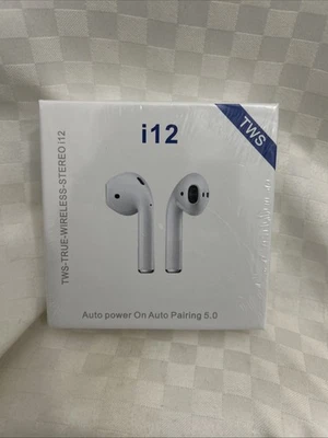 Auriculares TWS True Wireless Stereo i12 blancos emparejamiento automático 5.0 encendido automático nuevos en caja Foto 1 de 3