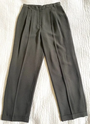 Calça social Jones New York feminina 14 forrada a carvão perna reta larga algemada - Imagem 1 de 4