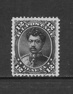 HAWAII SCOTT 36 MNG VF - 1875 12c BLACK ISSUE - PRINCE WILLIAM PITT LELEIOHOKU - Picture 1 of 2