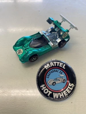Hot Wheels Redline 1969 Chaparral 2G Gran Premio Verde de Estados Unidos Original 66 Calcomanía Insignia Foto 1 de 4