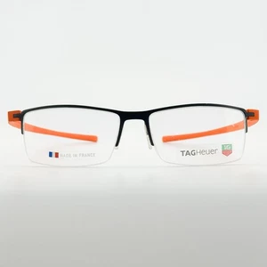 Authentic Tag Heuer TH 3921 Half Rim Reflex Black/Orange Frame France Eyeglasses - Picture 1 of 24