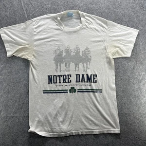 Camisa De Colección Notre Dame Para Hombres Grande Blanca NCAA Fútbol Universitario Tradición Años 90 - Imagen 1 de 12