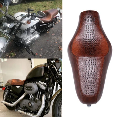 Alligator Driver Passenger Two Up Seat for Harley Iron Sportster XL 1200 883 72 Foto 1 de 4