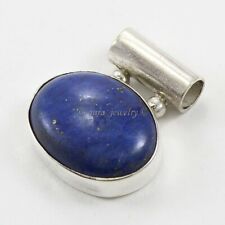Lapis Lazuli Solid 925 Sterling Silver Necklace Jewelry S 1"