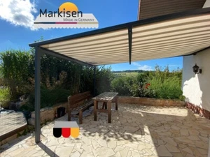 Pergola Markise 5x4 m wetterfeste Pergolamarkise Terrassenüberdachung + Pfosten - Bild 1 von 14