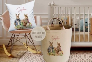 Tubo de almacenamiento personalizado, cesta de juguetes IMPRESIÓN DE CONEJO, artículo de guardería, bolsa para niños, - Imagen 1 de 2