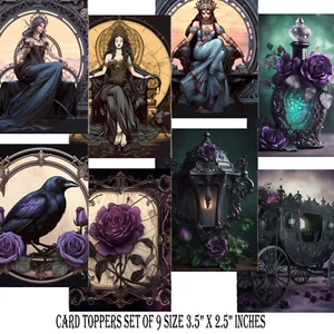 Goth Card Toppers Card Making x9 Scrapbooking Size 3.5"x2.5" Inches Tags - Picture 1 of 4