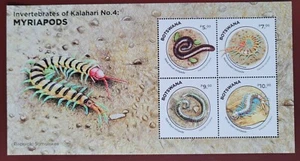 Botswana 2022 / Fauna - Invertibrates of Kalahari - Myriapods  / 4v ms - Picture 1 of 1