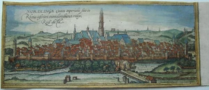 Nördlingen Bayern dekorativer alter Braun und Hogenberg Kupferstich 1580 RRR - Bild 1 von 2