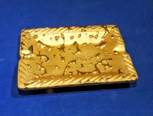 Vintage Un marked Weeping Bright Gold. 22K Gold Ashtray Hand Made in USA - Picture 1 of 5