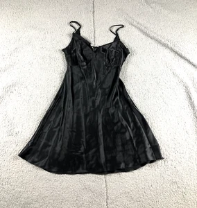 Victoria's Secret Silk Xs Black Slip Dress Spaghetti Strap New - Picture 1 of 5