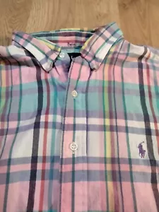 Polo Ralph Lauren Hemd Pastell Kariert Classic Fit Button Down Größe XL - Bild 1 von 6