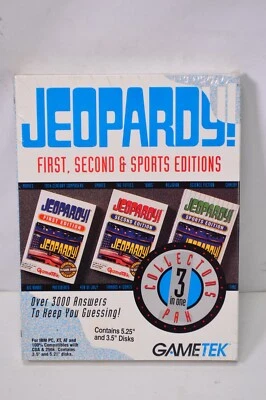 NEW Jeopardy First Second Sports Editions Gametek PC 3.5"/5.25" IBM Game  - Image 1 of 4