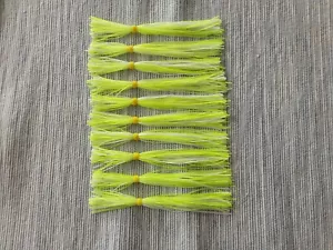 (10) BRAND NEW Lot of Silicone Skirts (44) Strands Chartreuse & White 5" Long - Picture 1 of 2