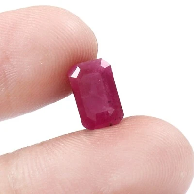 3.59 CT Johnson Mines Heated Natural CERTIFIED Ruby Radiant Cut Loose Gemstone - Image 1 of 4