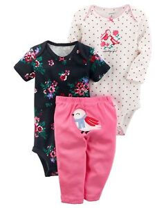 Carters Baby Girls " Daddy's Girl " 3 Piece Bodysuit & Pant Set, Size Varies R-3
