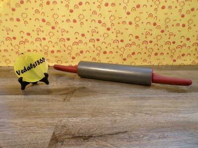 KITCHENAID Carbon Steel Nonstick Heavy Rolling Pin Offset Handles Red & Gray - Image 1 of 4