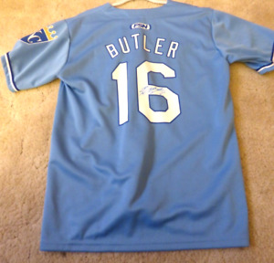 Billy Butler #16r Kansas City Royals Signed Blue MLB Jersey Size XL SGA FSN