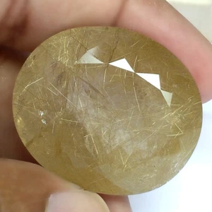 137,62 kt ovales goldenes Rutil natürlicher Rutilatquarz lose echte Edelsteine - Bild 1 von 4