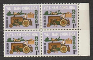11968 South Vietnam Stamps Block 4 Tractor and Village Scott # 322 MNH - Picture 1 of 1