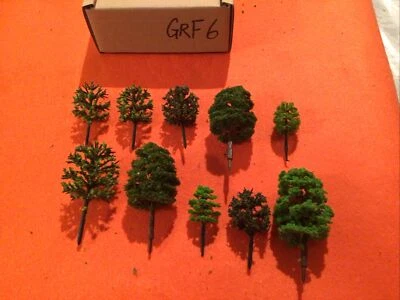 N Scale Set Of 10 Trees ,Forest, Foliage, Scenery, Mix Of Types & Sizes GRF6 - Image 1 of 4